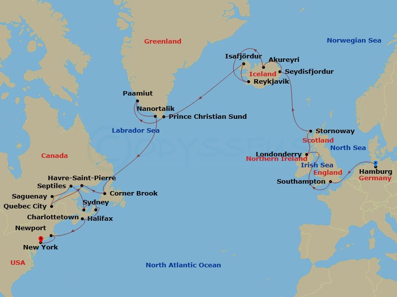 Itinerary map