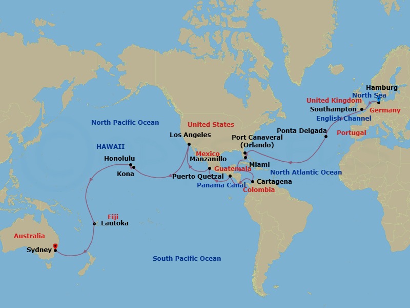 Itinerary map