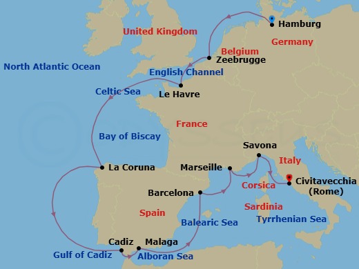 Itinerary map