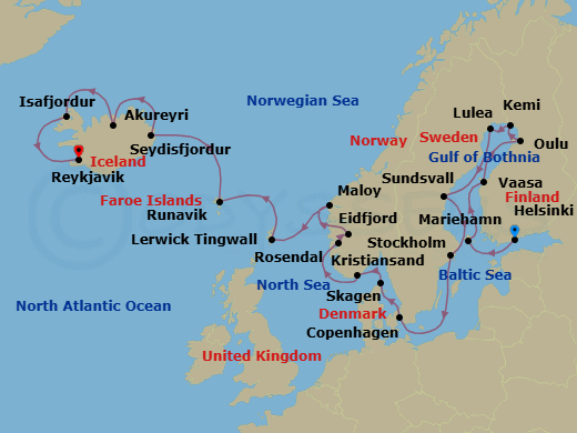 Itinerary map