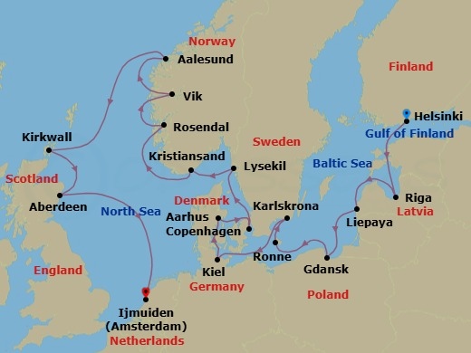 Itinerary map