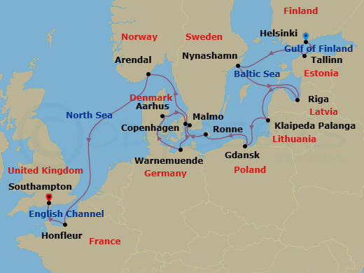 Itinerary map