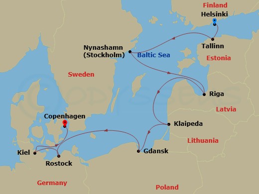 Itinerary map