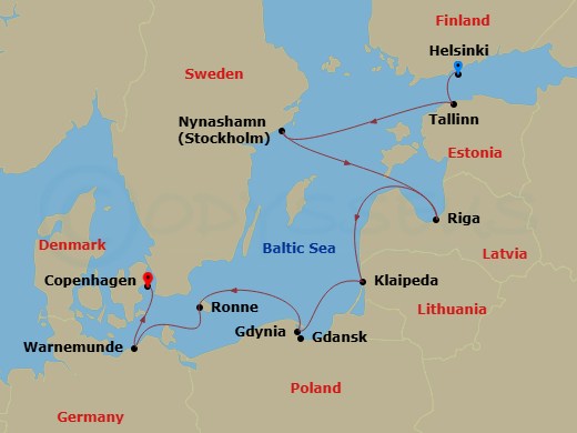 Itinerary map