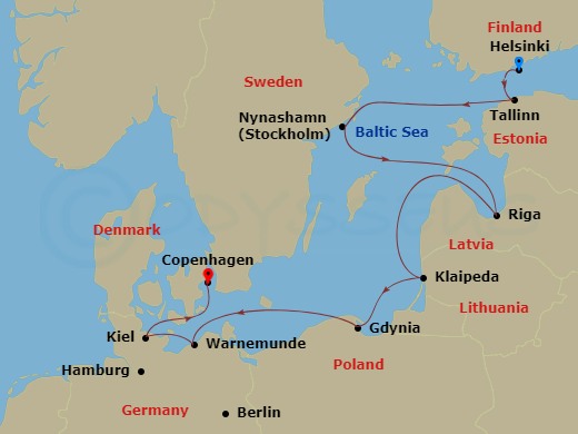 Itinerary map