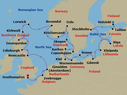 Itinerary map