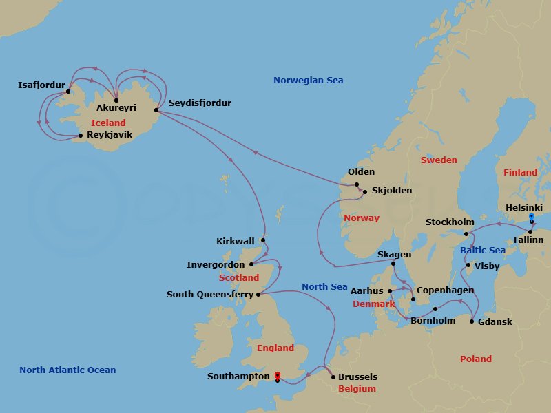 Itinerary map