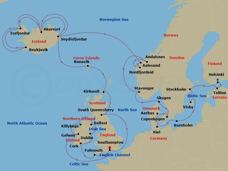 Itinerary map