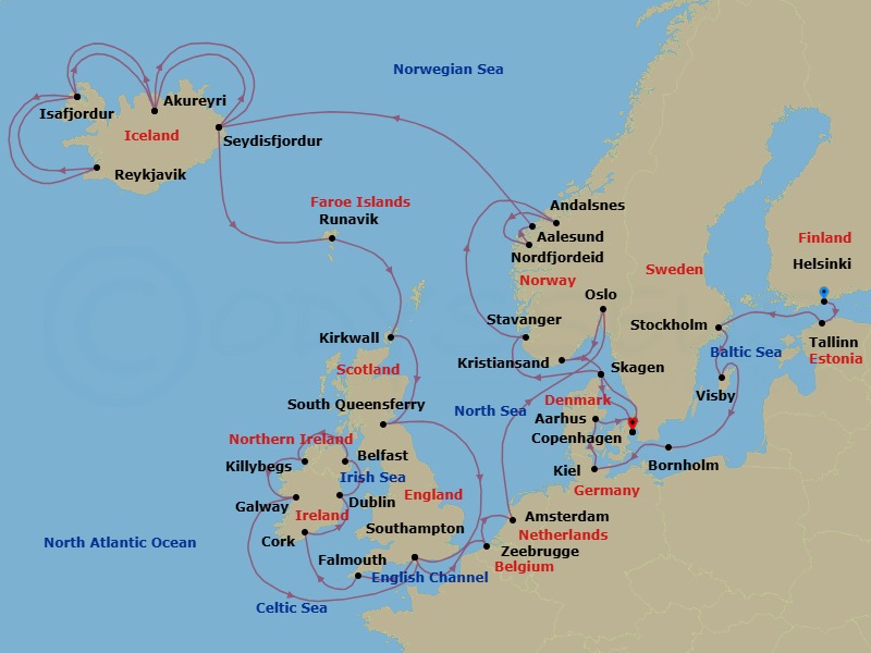 Itinerary map