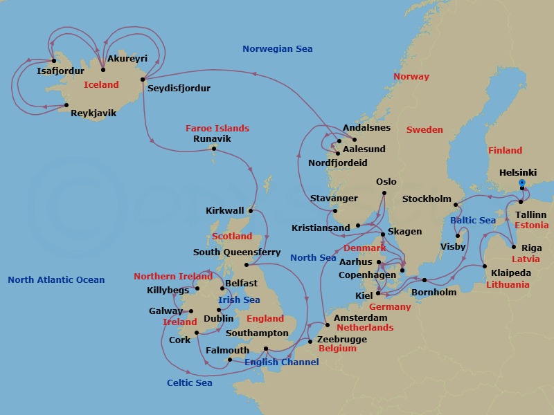 Itinerary map