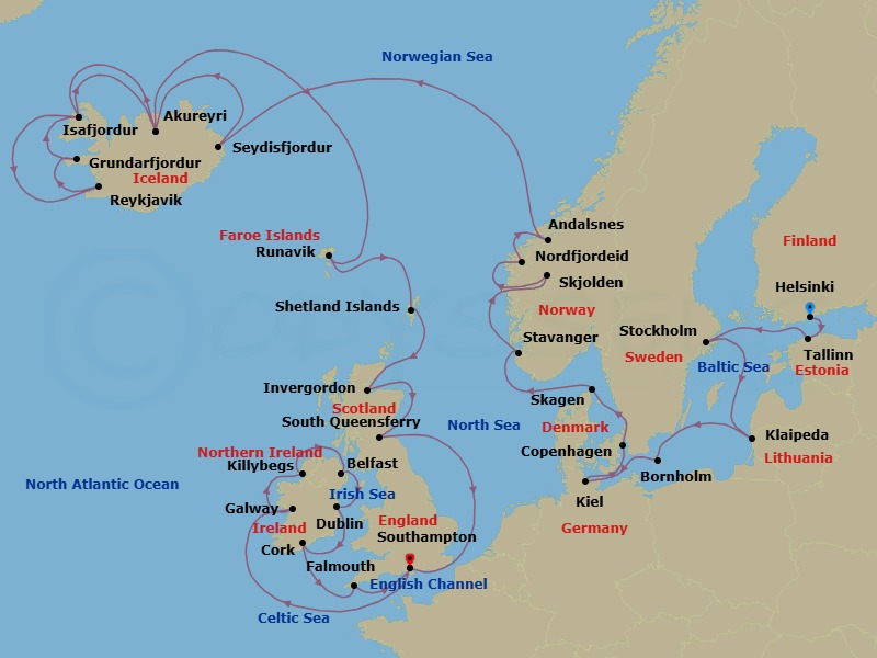 Itinerary map