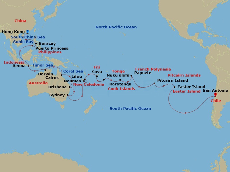 Itinerary map