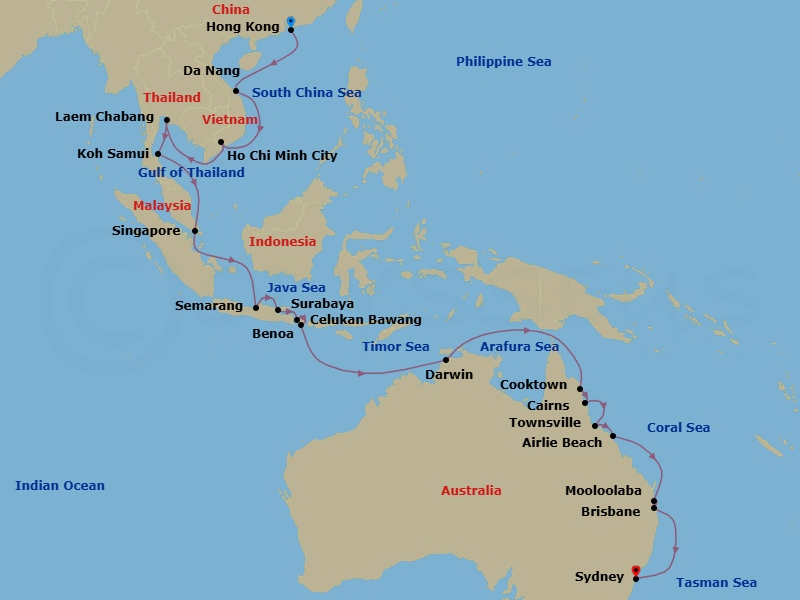 Itinerary map