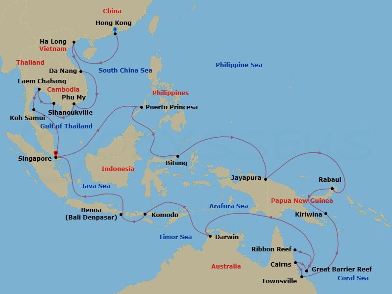 Itinerary map