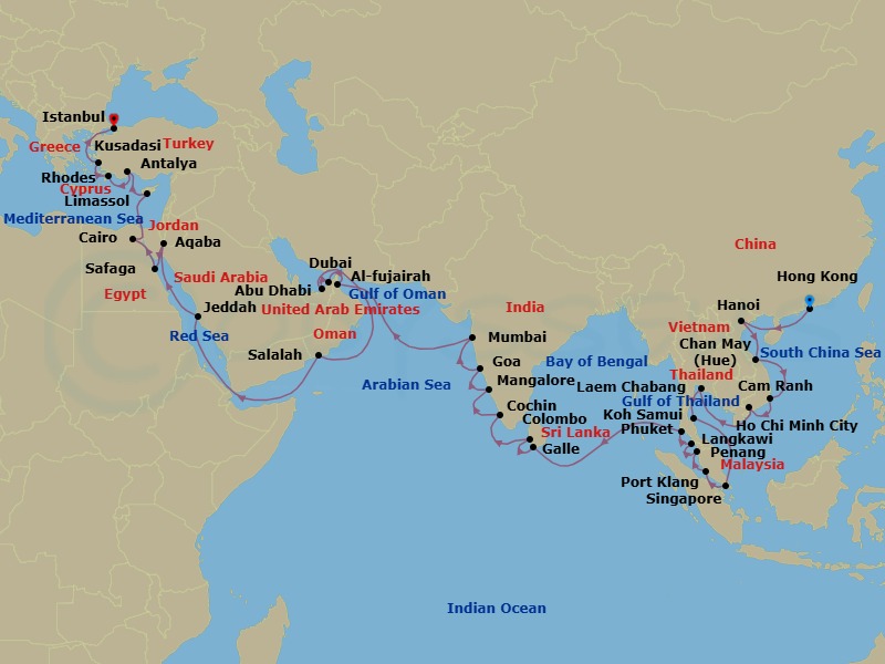 Itinerary map