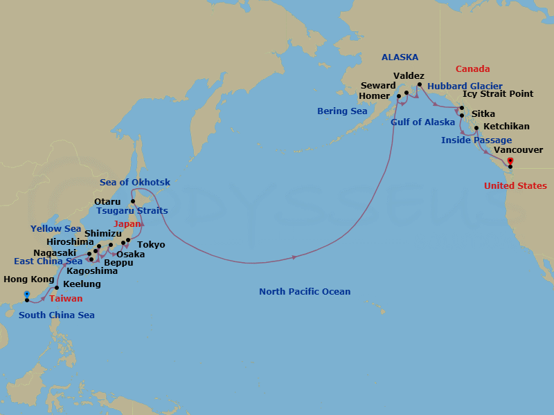 Itinerary map