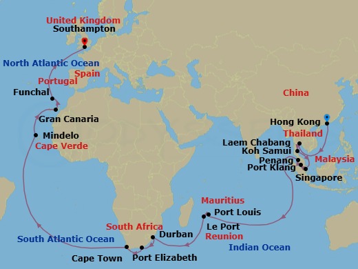 Itinerary map