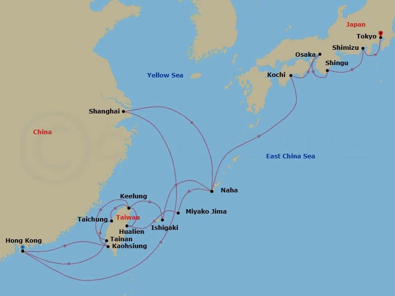 Itinerary map