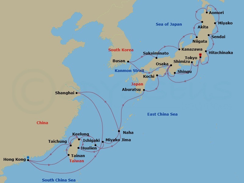 Itinerary map