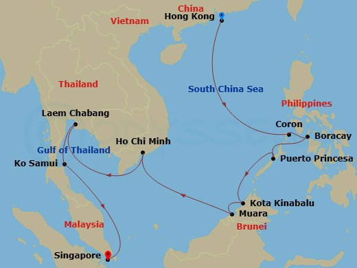 Itinerary map