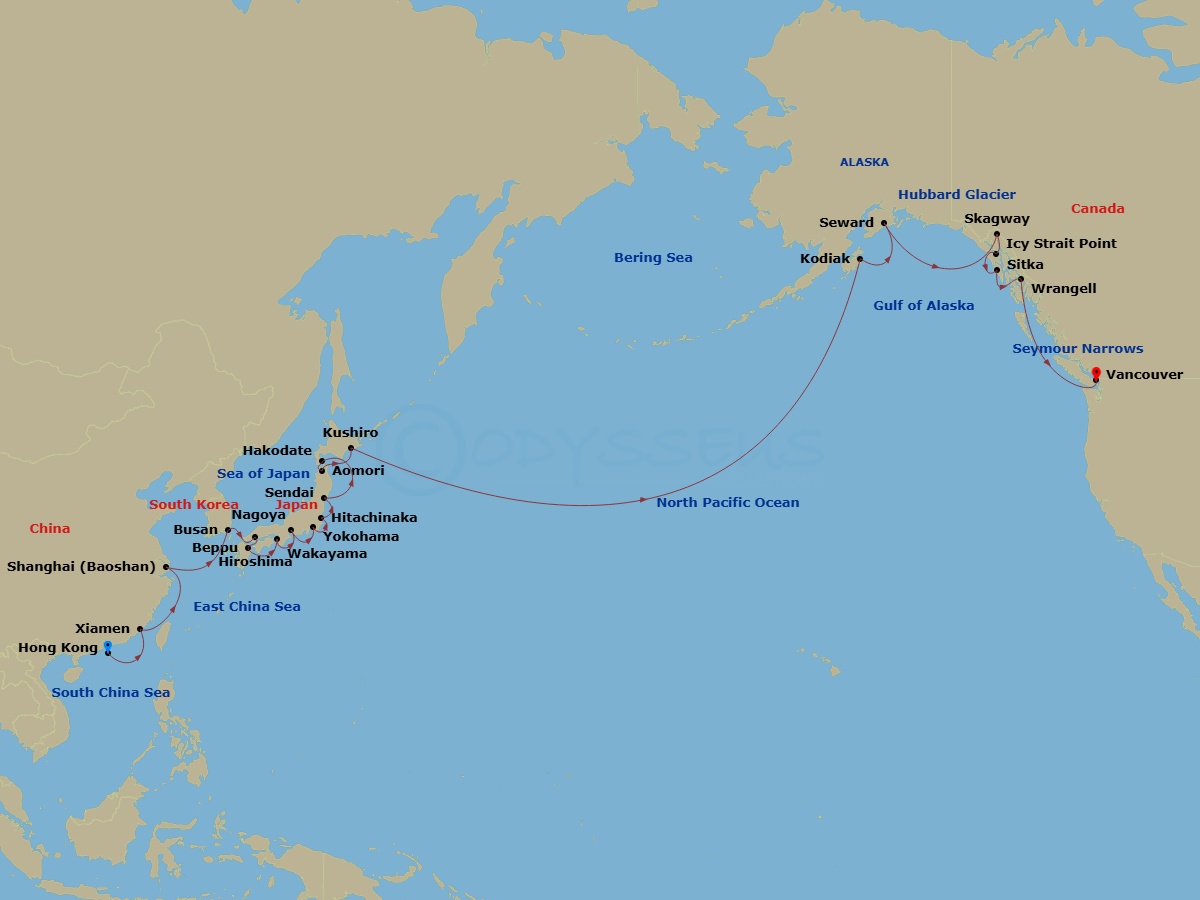 Itinerary map