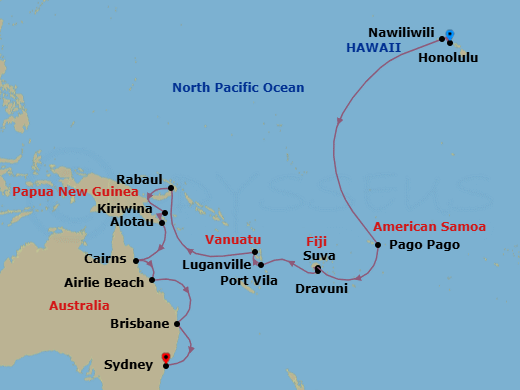 Itinerary map