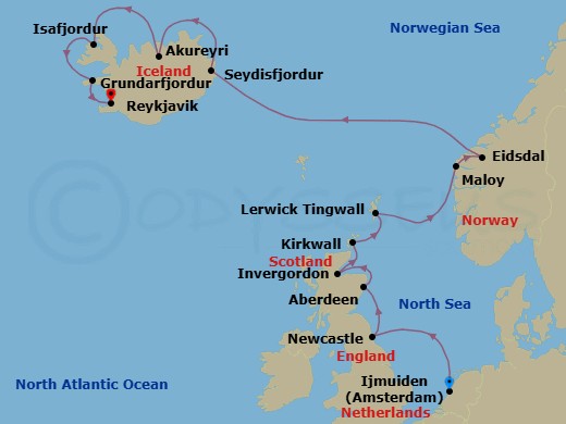 Itinerary map