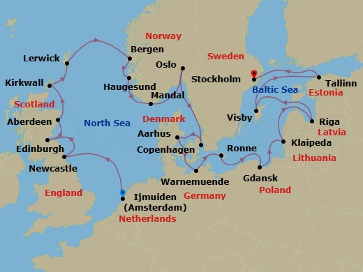 Itinerary map