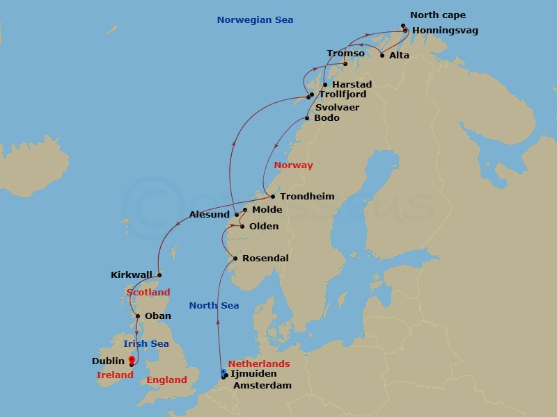 Itinerary map