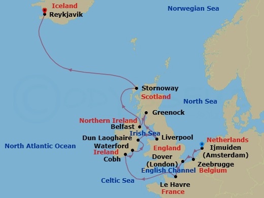 Itinerary map