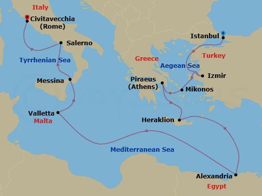 Itinerary map