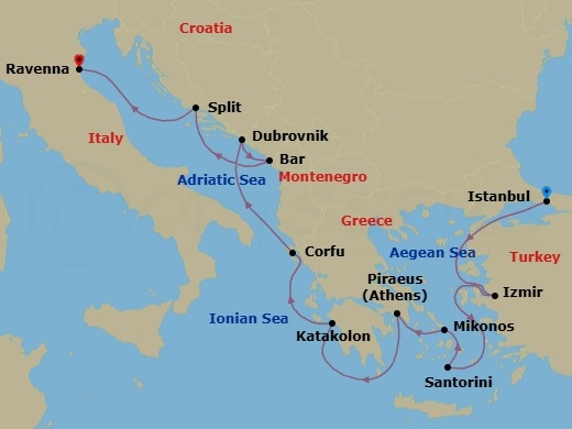Itinerary map