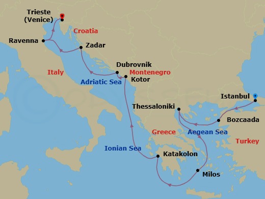 Itinerary map