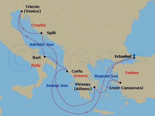 Itinerary map