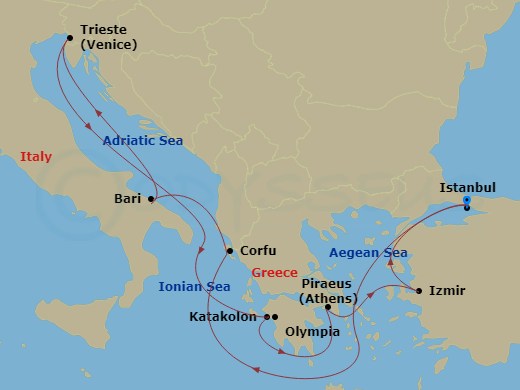 Itinerary map