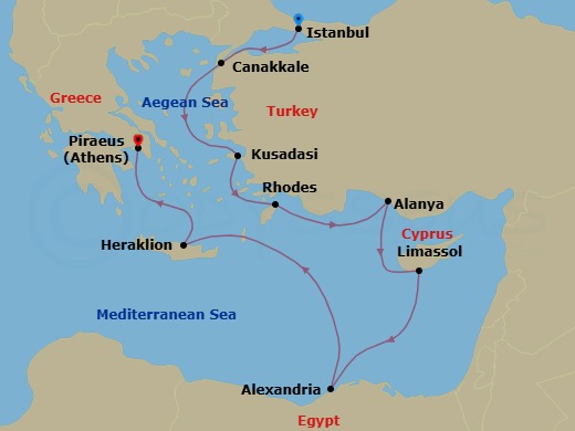 Itinerary map