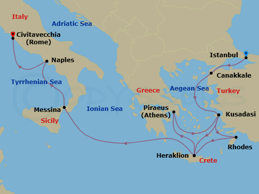 Itinerary map