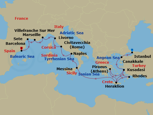 Itinerary map