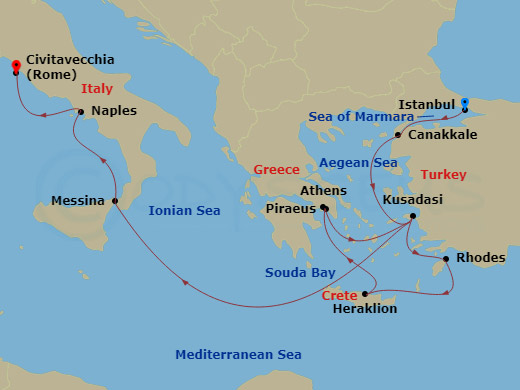 Itinerary map