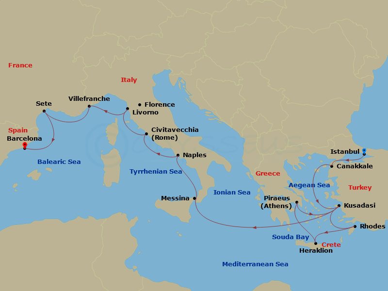 Itinerary map