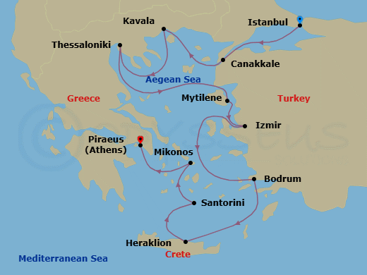 Itinerary map
