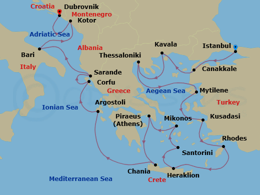 Itinerary map