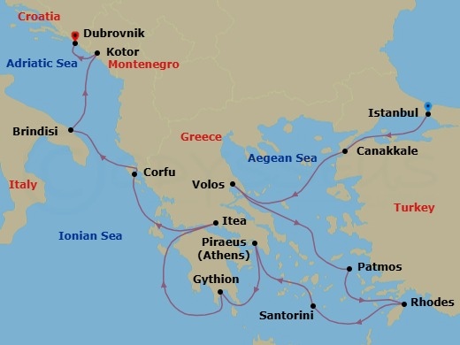 Itinerary map