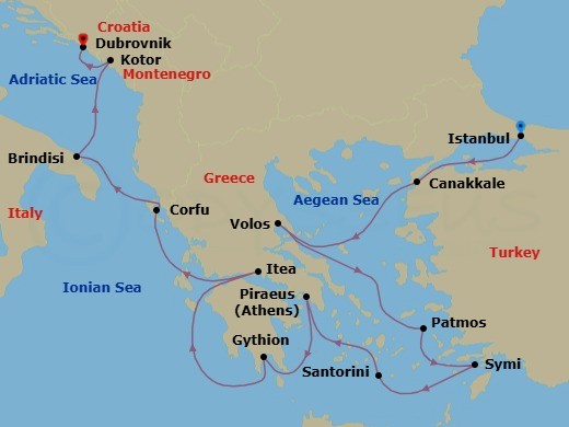 Itinerary map