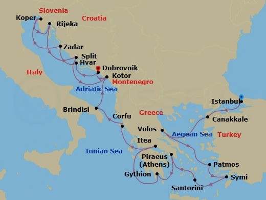 Itinerary map