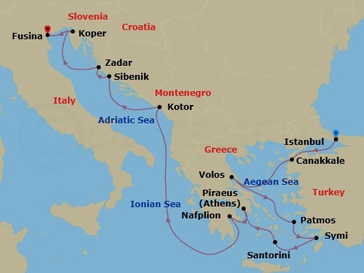 Itinerary map