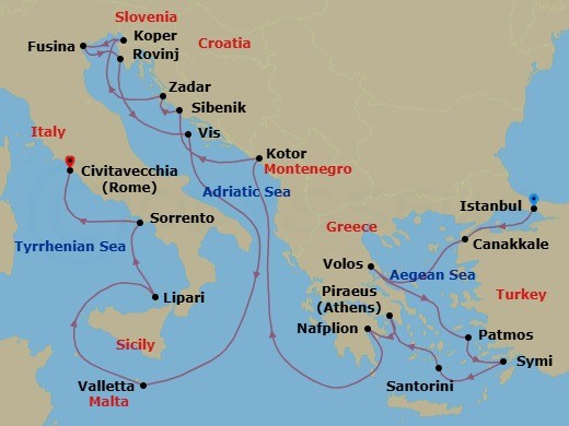 Itinerary map