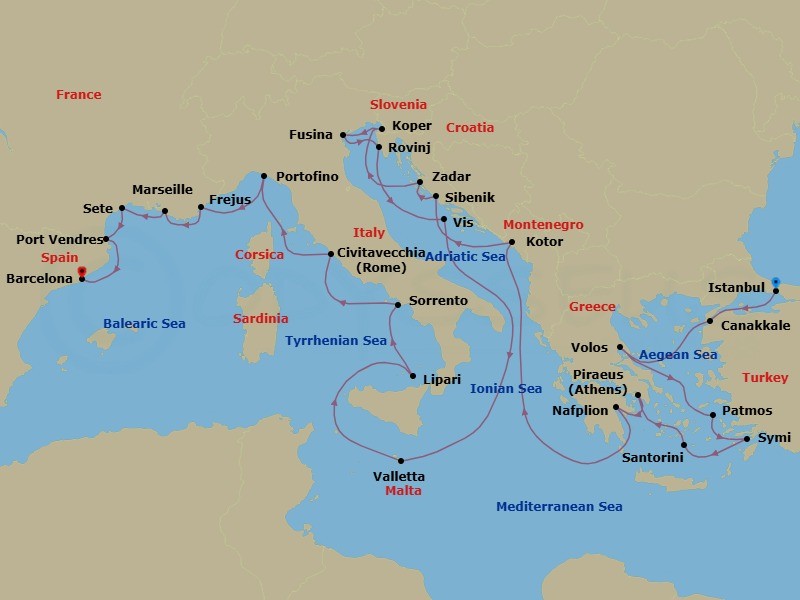 Itinerary map
