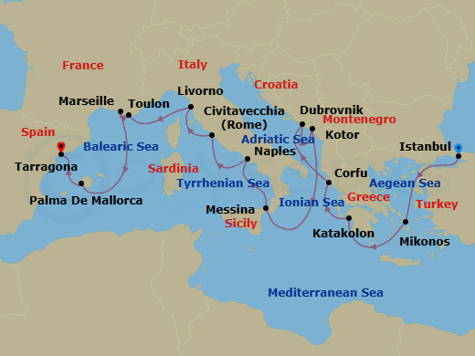 Itinerary map