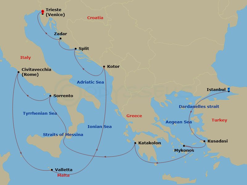 Itinerary map